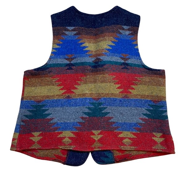 Vintage Two Twenty Wool Southwestern Button Vest Medium - Picture 2 of 8